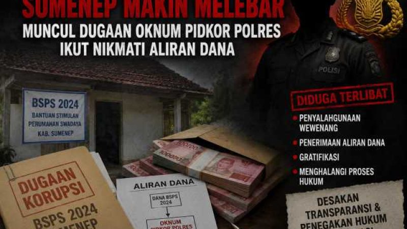 Skandal BSPS Sumenep 2024 Makin Melebar, Muncul Dugaan Oknum Pidkor Polres Ikut Nikmati Aliran Dana