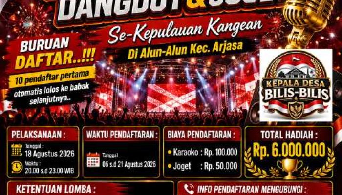 Semarakkan HUT RI ke-81, Alun-Alun Arjasa Siap Bergoyang! Lomba Karaoke Dangdut dan Joget Se-Kepulauan Kangean Berhadiah Jutaan Rupiah