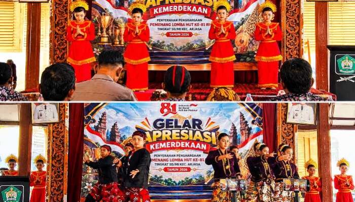Tari Tanduk Majeng SDN Pandeman I Memukau, Warnai Apresiasi Kemerdekaan HUT RI ke-81